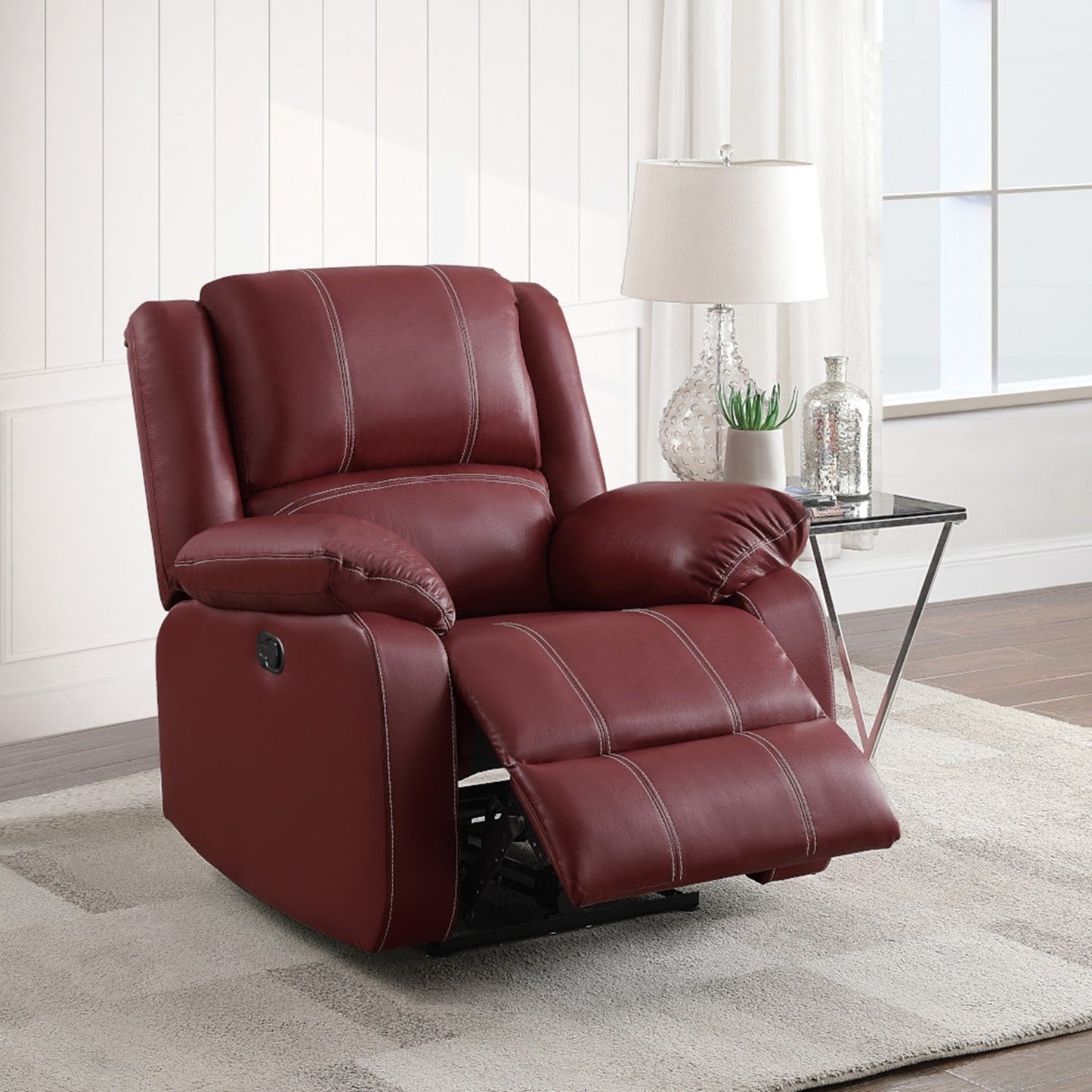 Comfortable Synthetic Leather Rocker Recliner