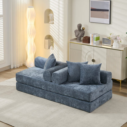 Comfy Convertible Folding Mattress Couch, Floor Sofa Bed, Chenille Floor Sofa with Armrest, Floor Sofa Lounge Couch
