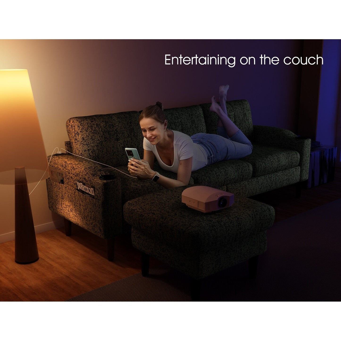 Convertible Combination Sofa Sofa L-Shaped Sofa with Footstools with Storage, 3-Seater Combination Sofa