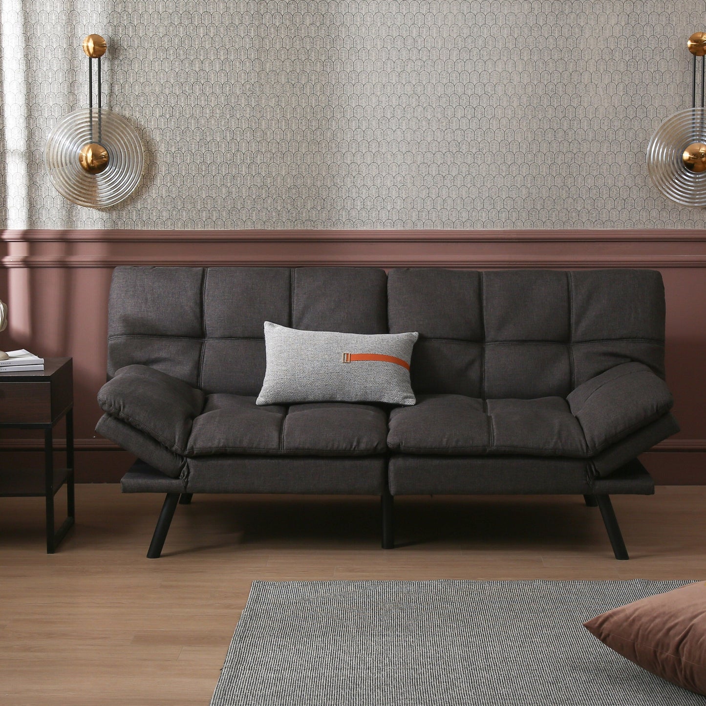 Convertible Futon Couch Bed, Modern Folding Sleeper Sofa