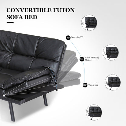 Convertible Loveseat Sofa Bed with Adjustable Armrests