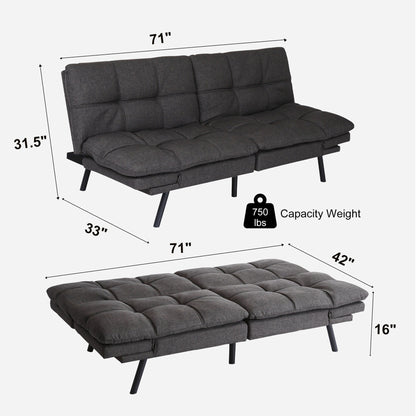 Convertible Loveseat Sofa Bed with Adjustable Armrests