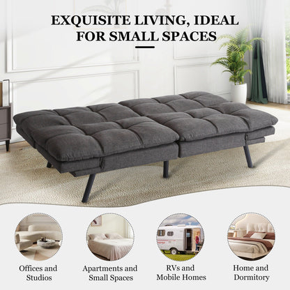 Convertible Loveseat Sofa Bed with Adjustable Armrests