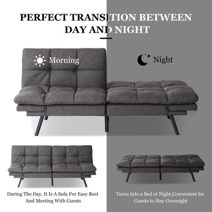 Convertible Loveseat Sofa Bed with Adjustable Armrests