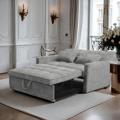 Convertible Pullout Loveseat Sofa Bed with Phone Holder
