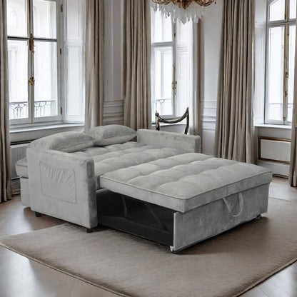 Convertible Pullout Loveseat Sofa Bed with Phone Holder