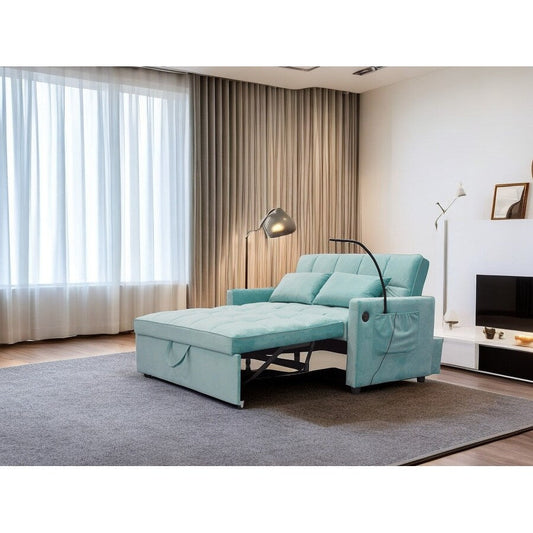 Convertible Pullout Loveseat Sofa Bed with Phone Holder