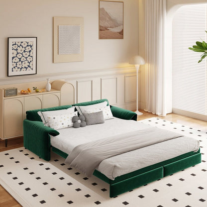 Convertible Sleeper Sofa Multi-Functional Velvet Loveseat Bed