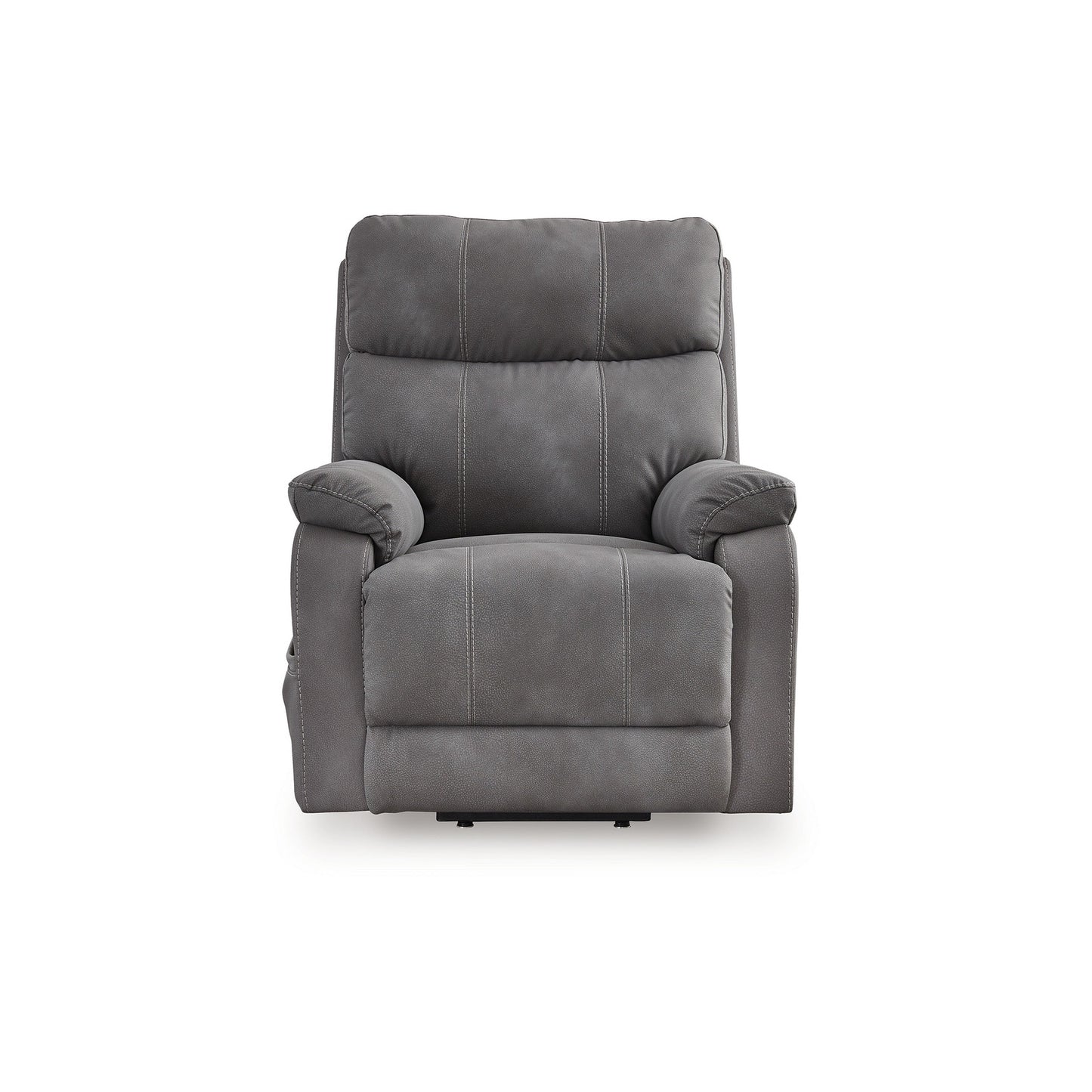 Corbin Power Lift Recliner Chair, Gray Faux Leather, Pillow Top Arms