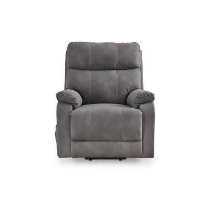 Corbin Power Lift Recliner Chair, Gray Faux Leather, Pillow Top Arms