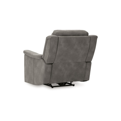 Corbin Power Recliner Chair, Zero Draw USB, Slate Gray Faux Leather