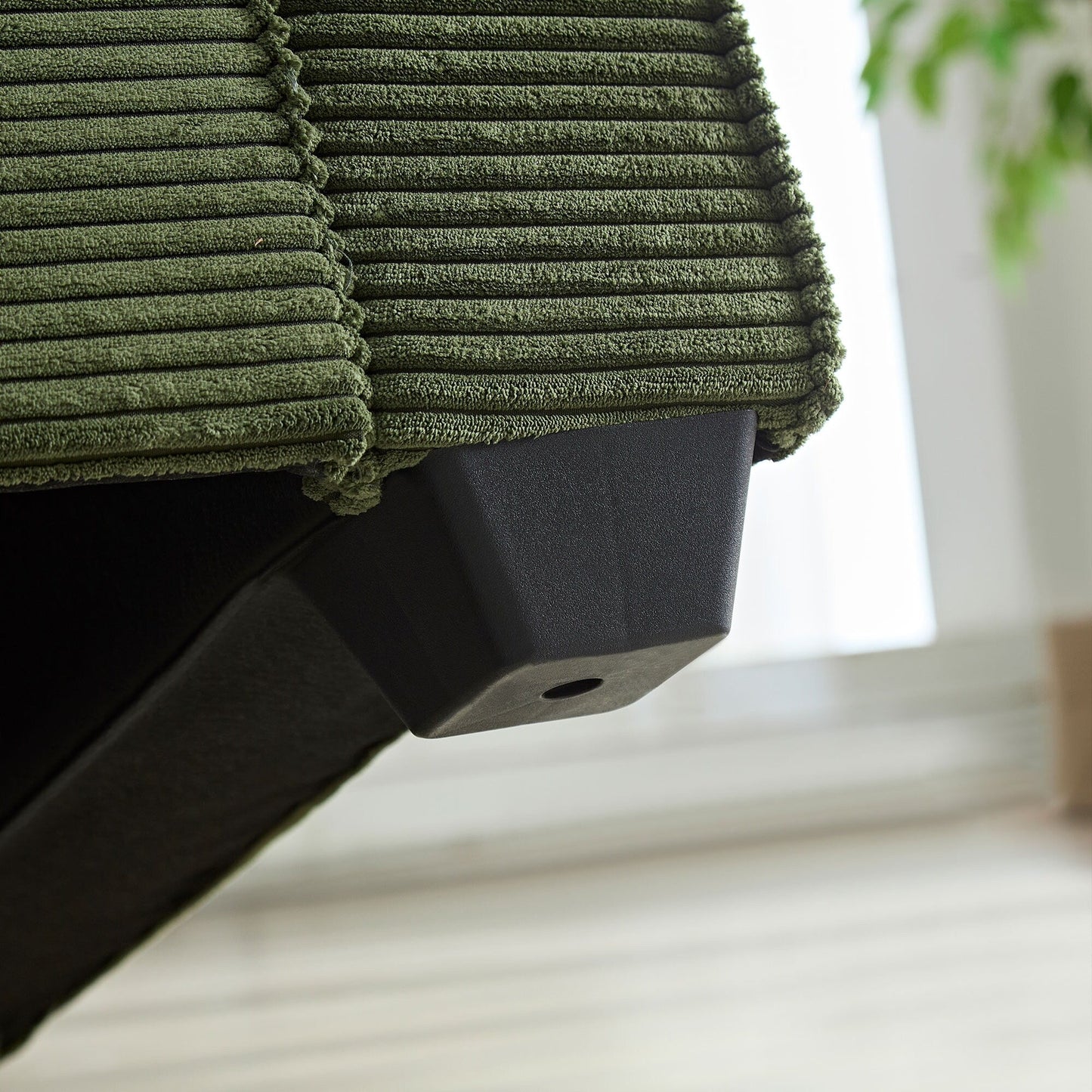 Corduroy 3-seater Sofa with Cup Holder and Storage