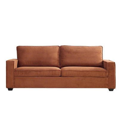 Corduroy 3-seater Sofa with Cup Holder and Storage