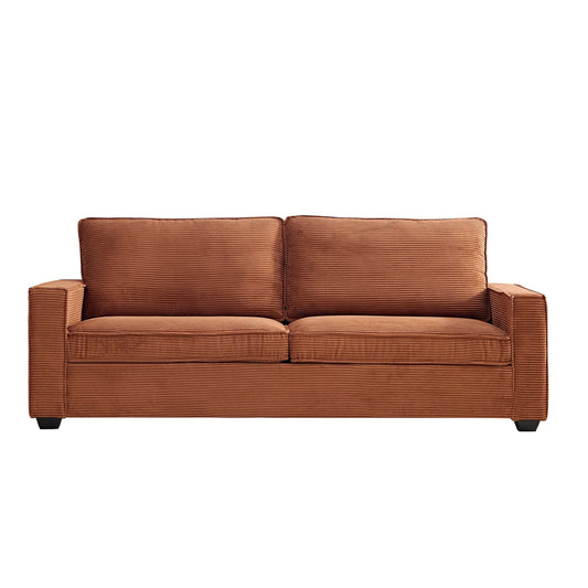 Corduroy 3-seater Sofa with Cup Holder and Storage