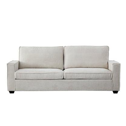 Corduroy 3-seater Sofa with Cup Holder and Storage