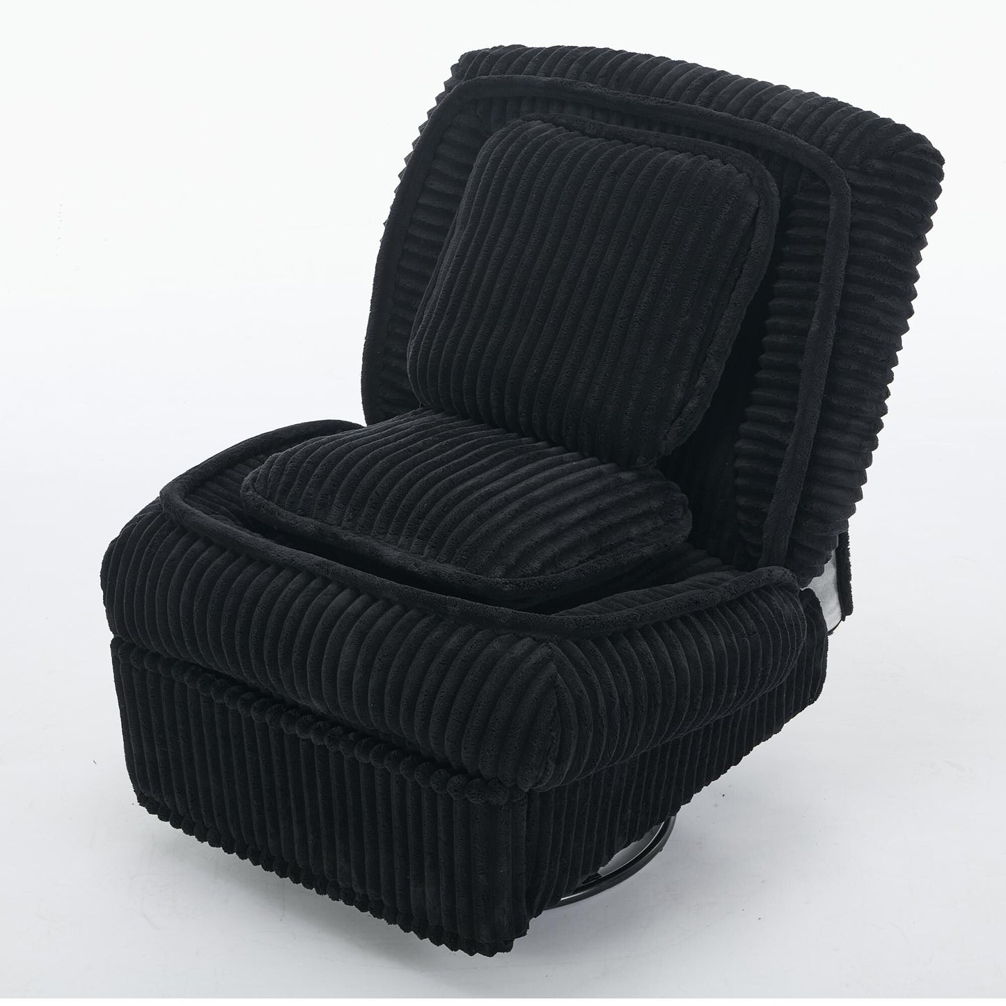 Corduroy 360° Swivel Glider Rocker Recliner with Pillows