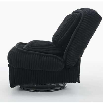 Corduroy 360° Swivel Glider Rocker Recliner with Pillows