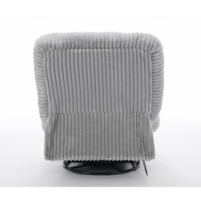 Corduroy 360° Swivel Glider Rocker Recliner with Pillows