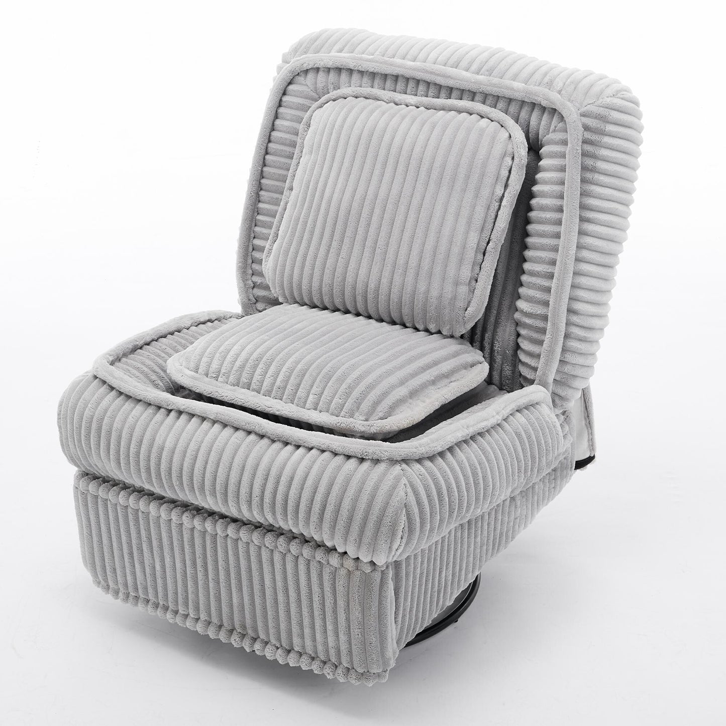 Corduroy 360° Swivel Glider Rocker Recliner with Pillows