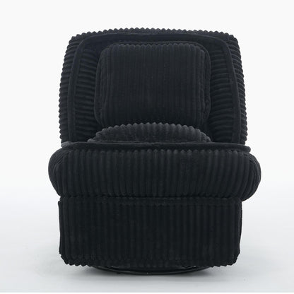 Corduroy 360° Swivel Glider Rocker Recliner with Pillows