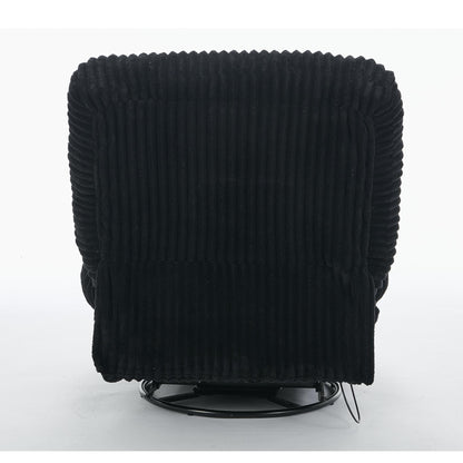 Corduroy 360° Swivel Glider Rocker Recliner with Pillows
