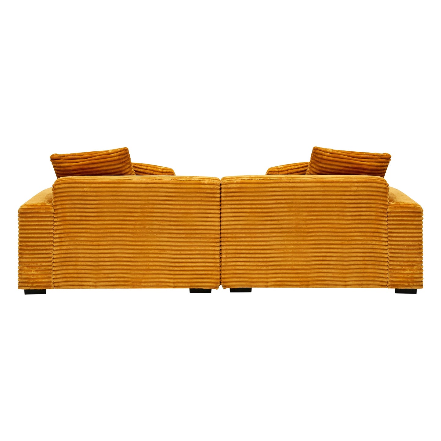 Corduroy 4-seat Sofa with Throw Pillows