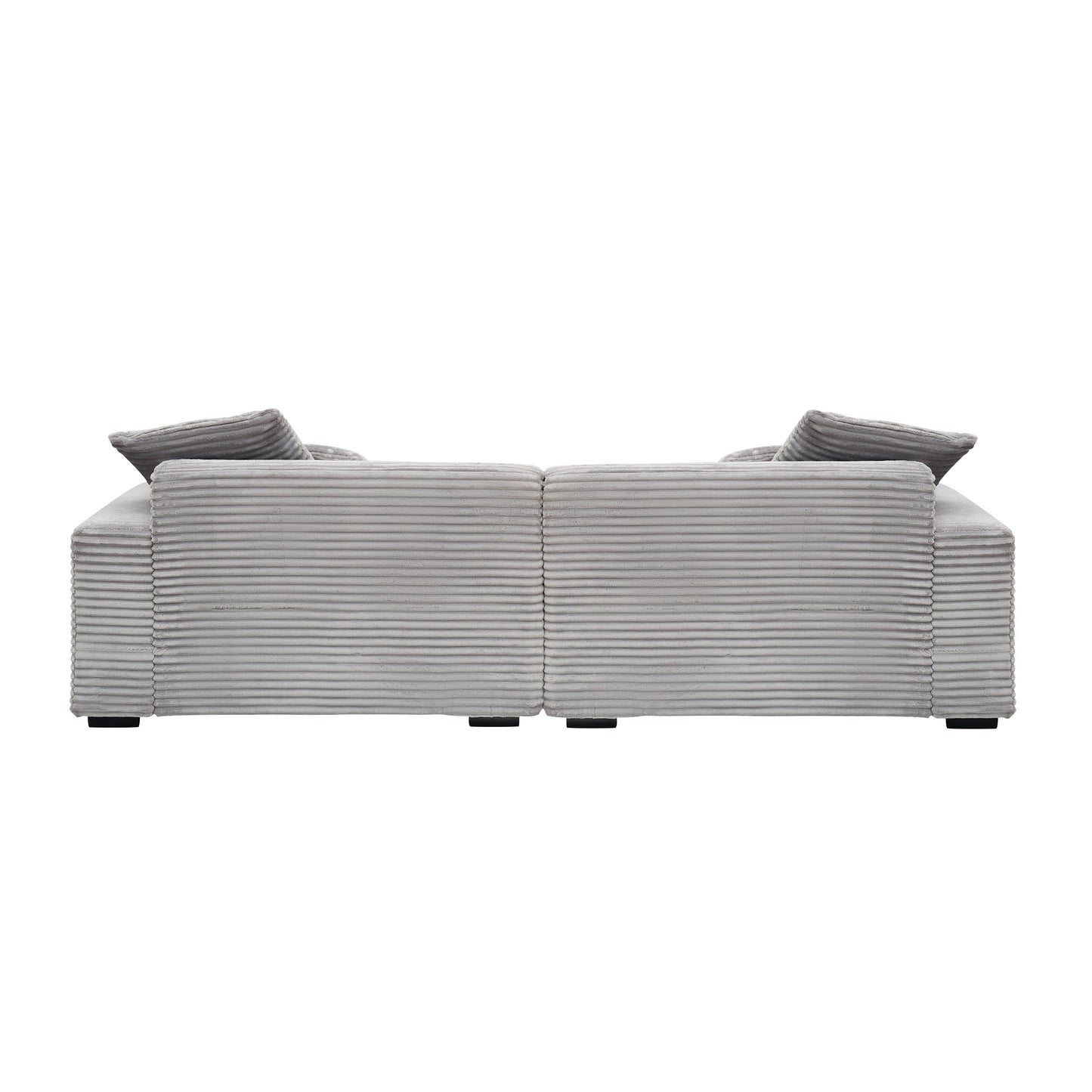 Corduroy 4-seat Sofa with Throw Pillows