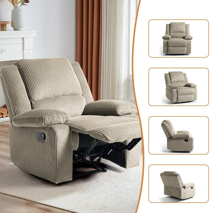 Corduroy Adjustable Recliner Chair Sofa for Living Room