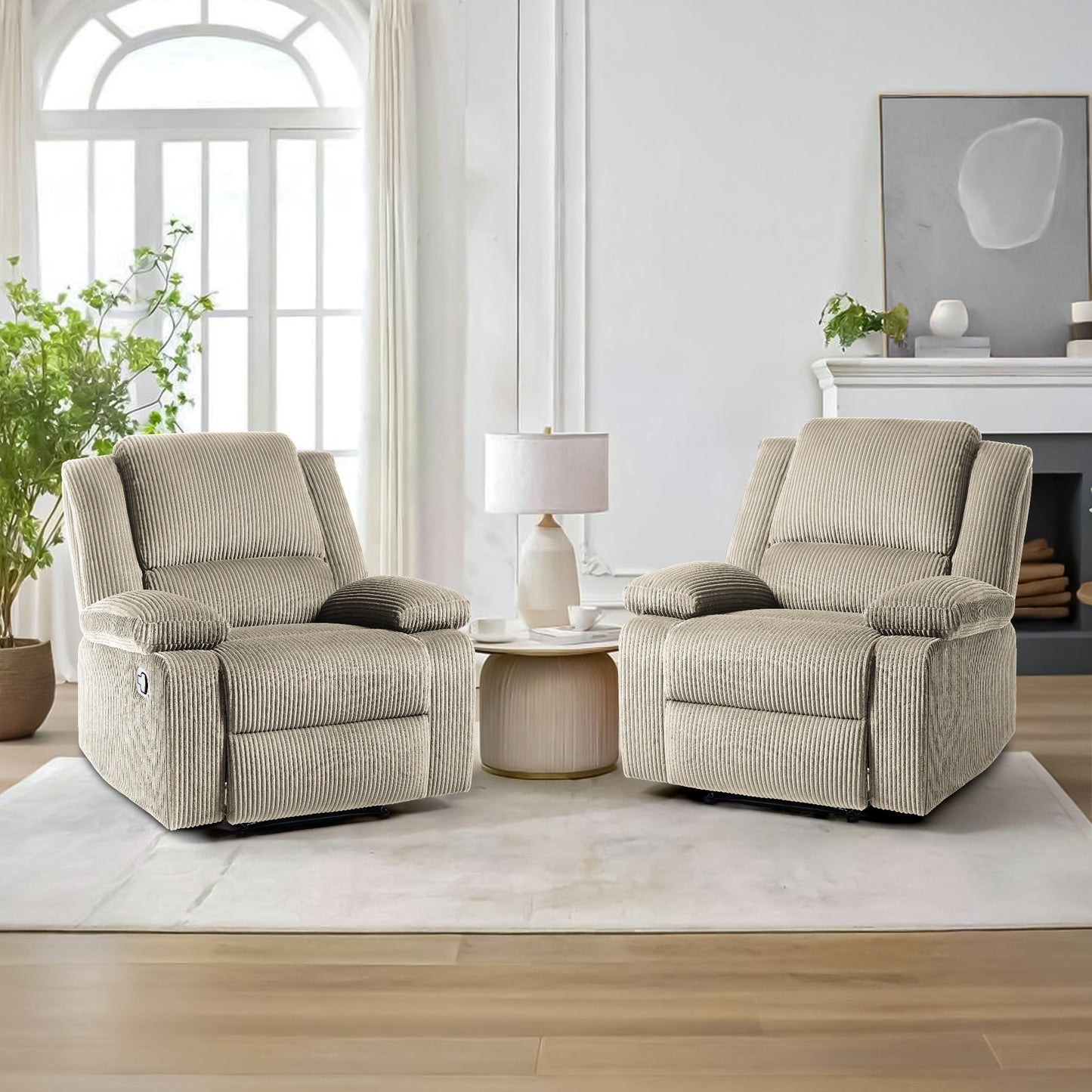 Corduroy Adjustable Recliner Chair Sofa for Living Room