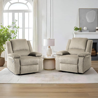 Corduroy Adjustable Recliner Chair Sofa for Living Room
