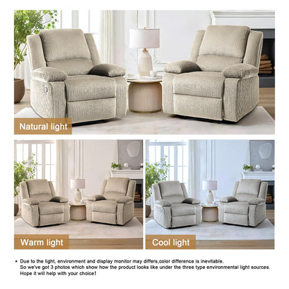 Corduroy Adjustable Recliner Chair Sofa for Living Room
