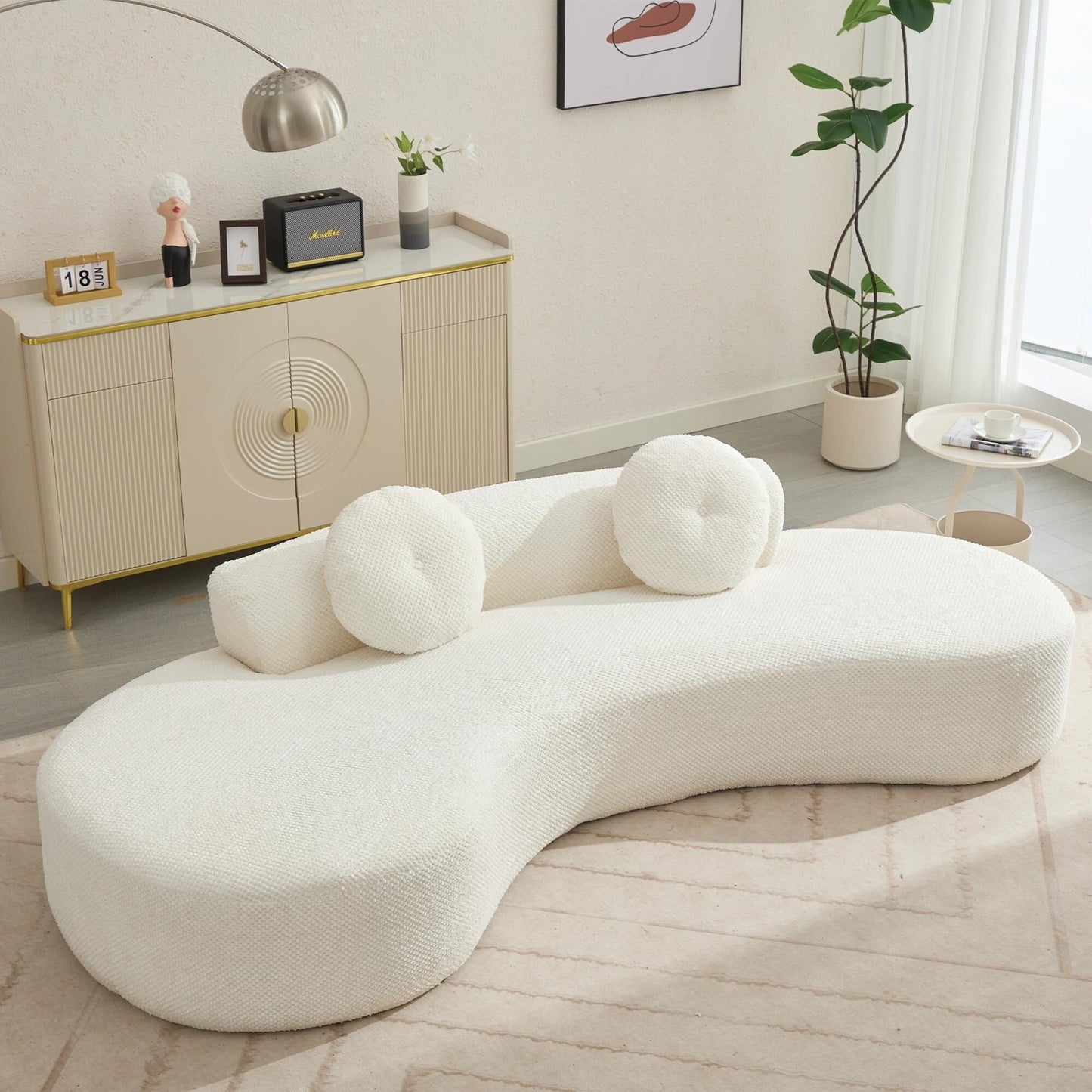 Corduroy Cloud Sofa with Pillows