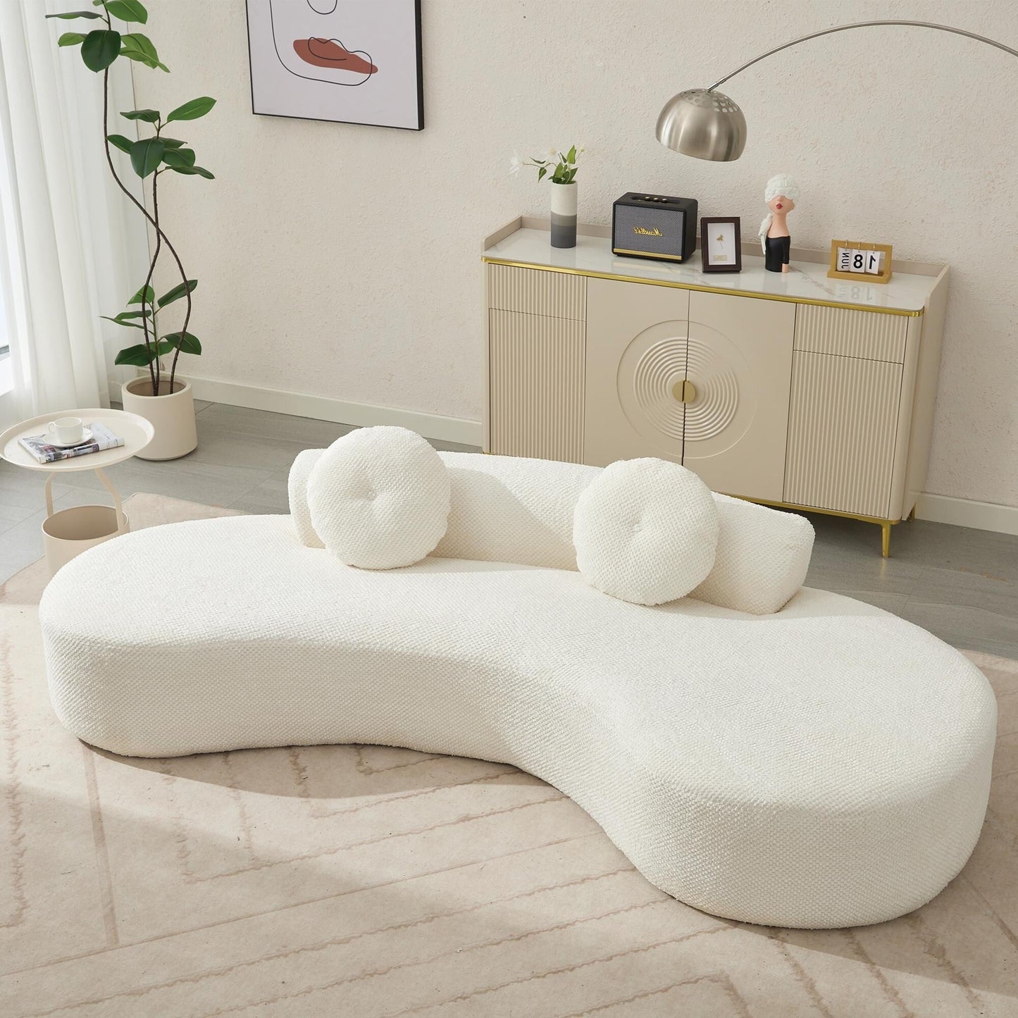 Corduroy Cloud Sofa with Pillows