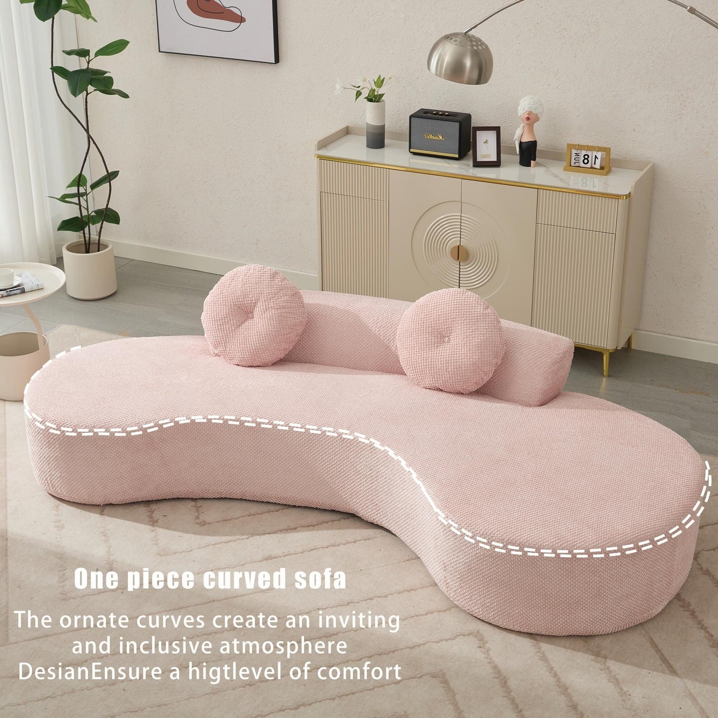 Corduroy Cloud Sofa with Pillows