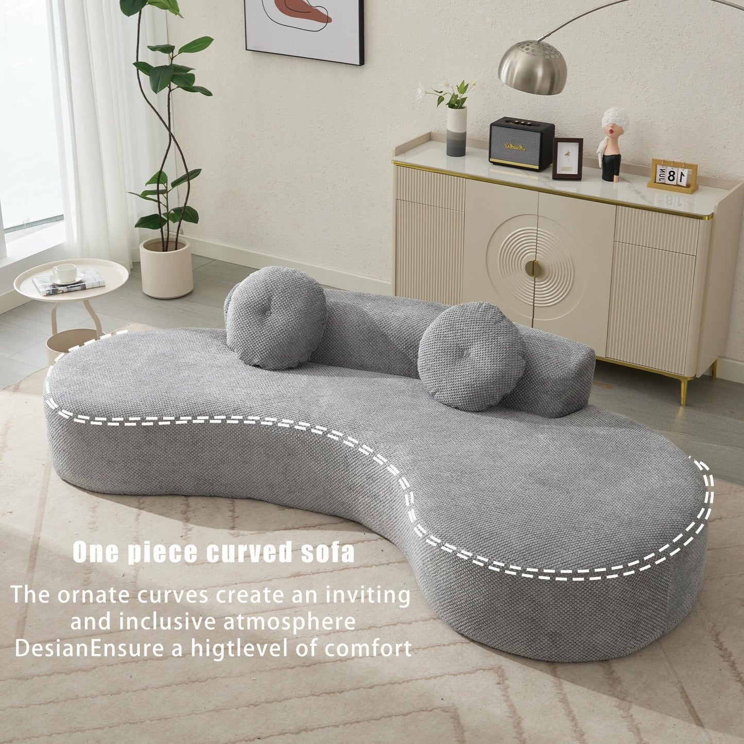 Corduroy Cloud Sofa with Pillows
