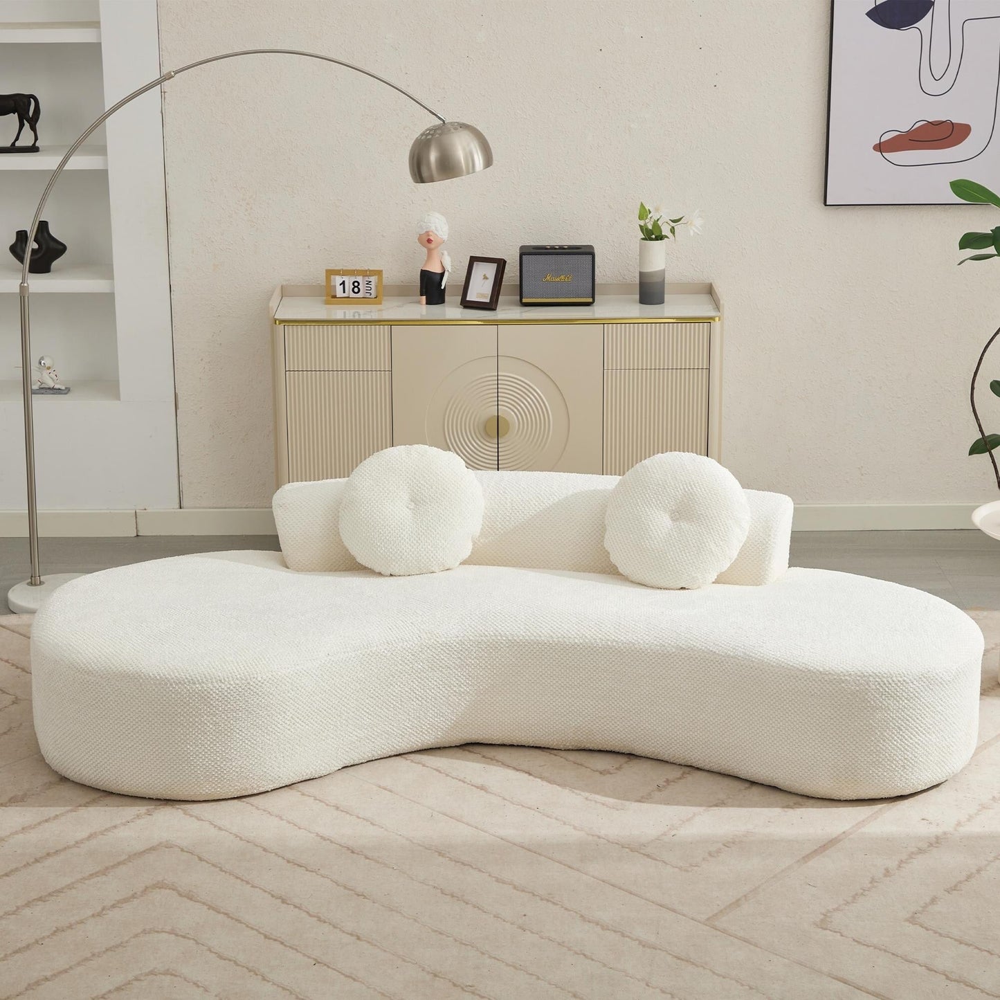 Corduroy Cloud Sofa with Pillows