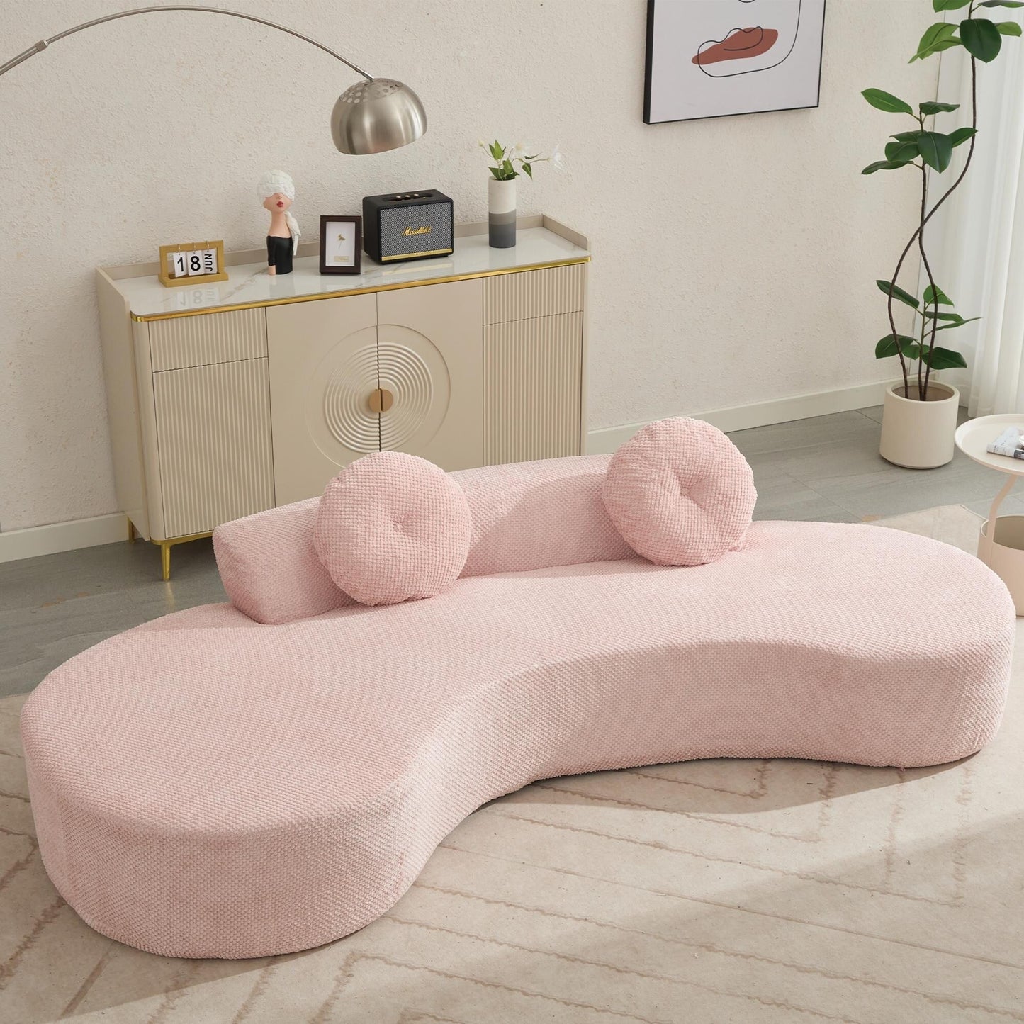 Corduroy Cloud Sofa with Pillows