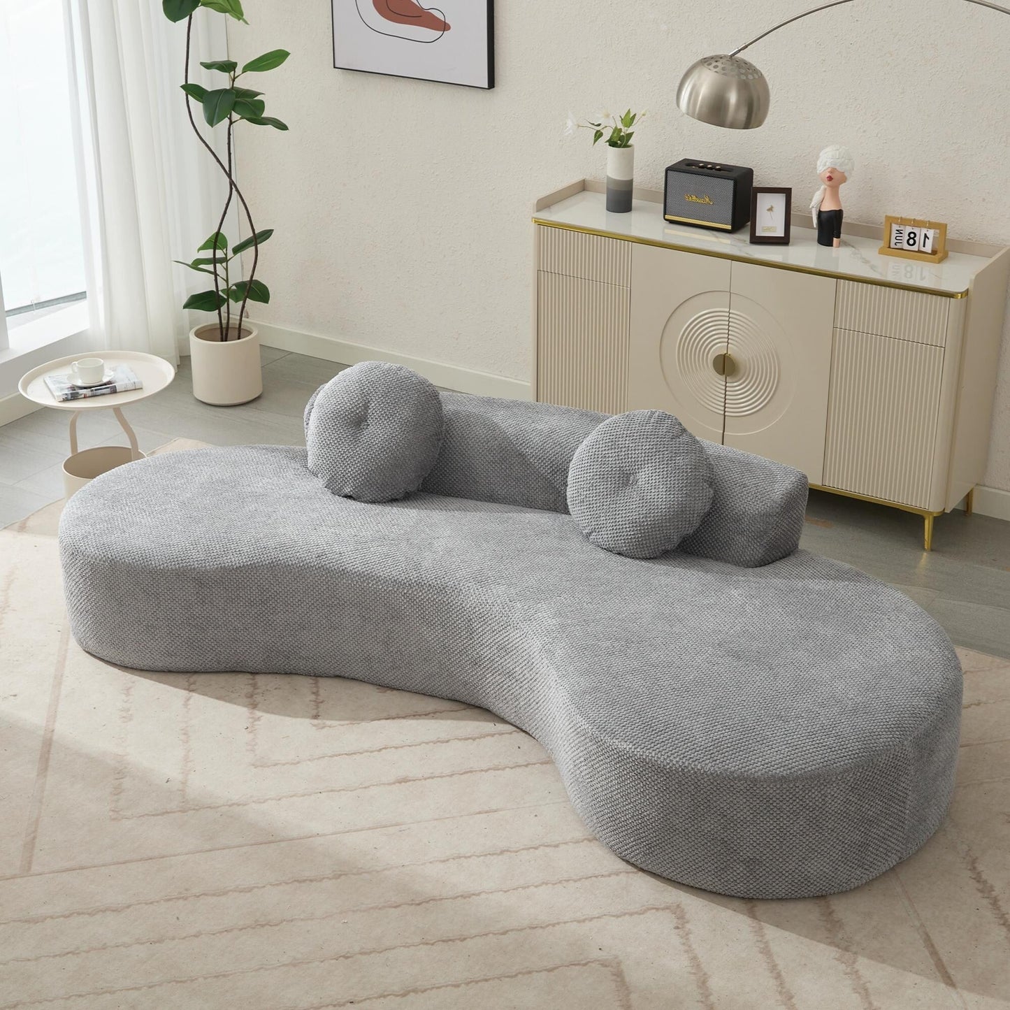Corduroy Cloud Sofa with Pillows