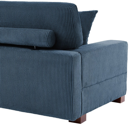 Corduroy Couch Modular Sectional Sofa with Pillows