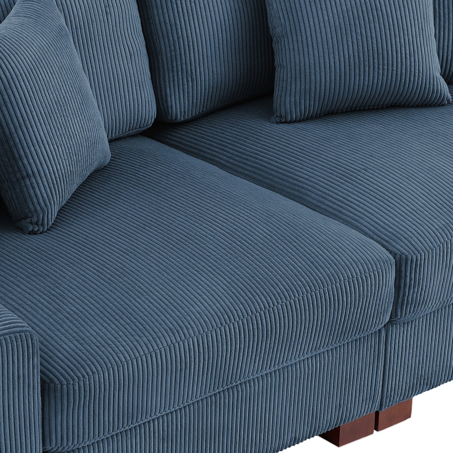 Corduroy Couch Modular Sectional Sofa with Pillows