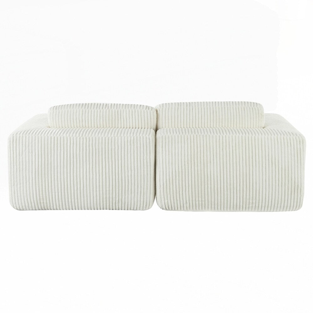 Corduroy Double Sofa Bed with 2 Pillows