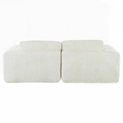 Corduroy Double Sofa Bed with 2 Pillows
