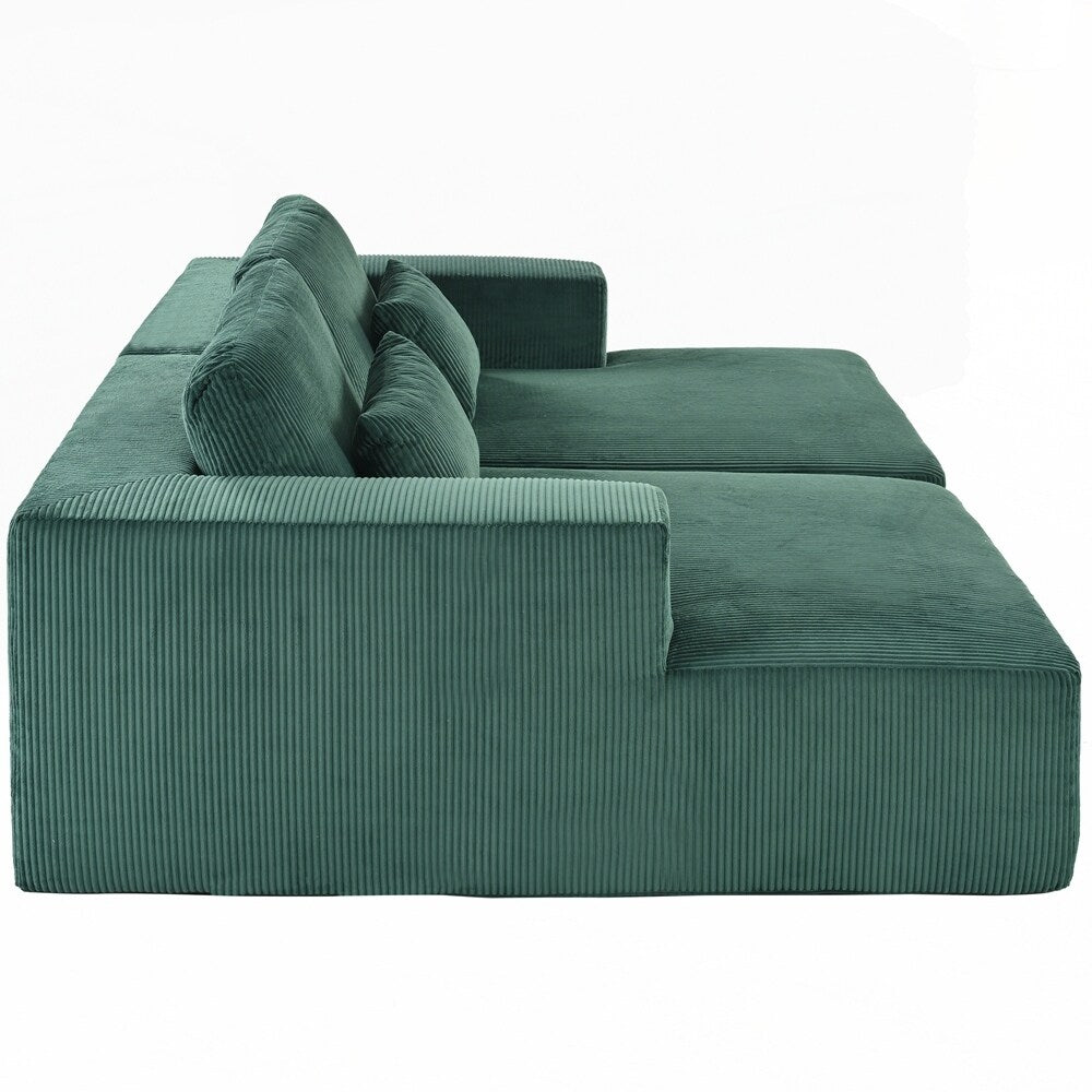 Corduroy Double Sofa Bed with 2 Pillows