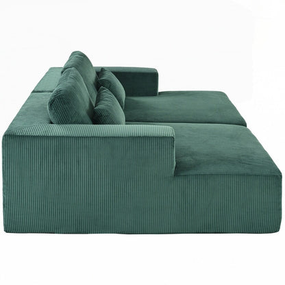 Corduroy Double Sofa Bed with 2 Pillows