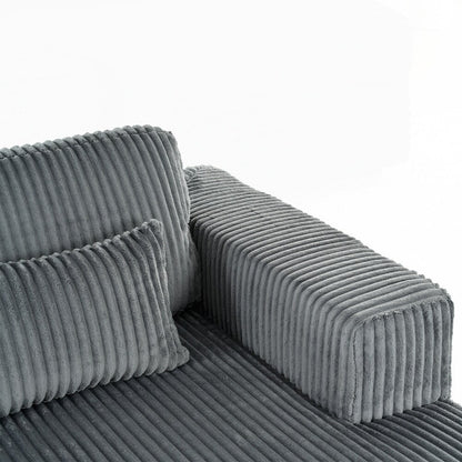 Corduroy Double Sofa Bed with 2 Pillows