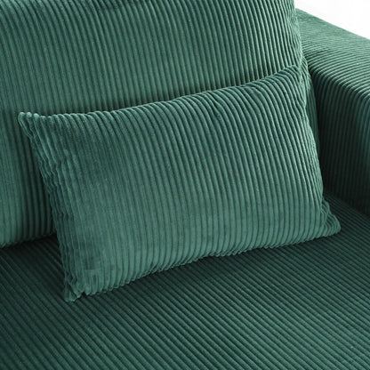 Corduroy Double Sofa Bed with 2 Pillows