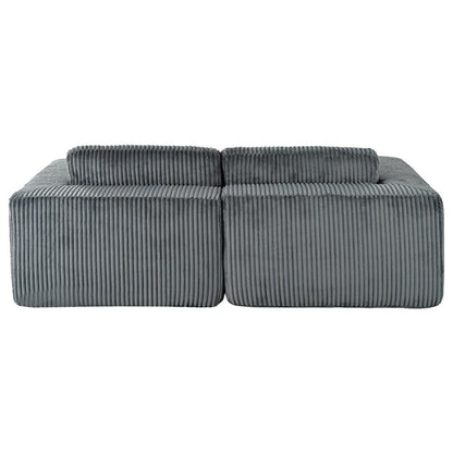 Corduroy Double Sofa Bed with 2 Pillows