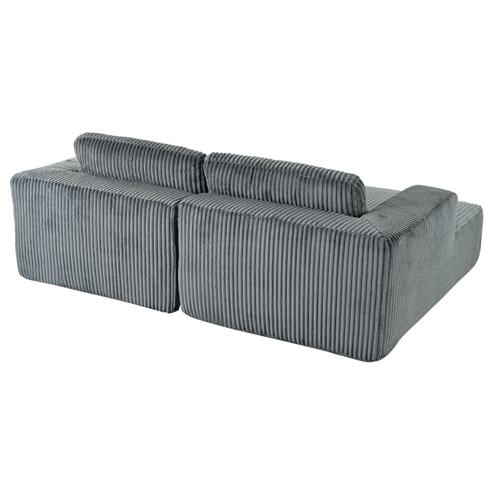 Corduroy Double Sofa Bed with 2 Pillows