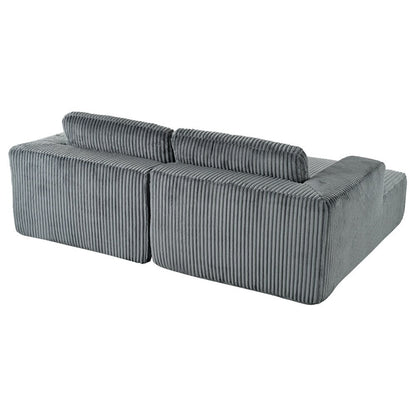 Corduroy Double Sofa Bed with 2 Pillows
