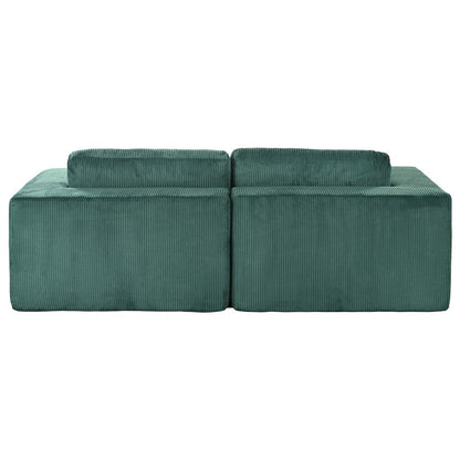 Corduroy Double Sofa Bed with 2 Pillows